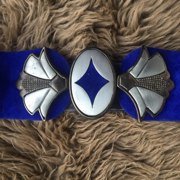 Vintage Caleche blue 'wonder woman' adustable belt - 38" - Picture 2 of 9